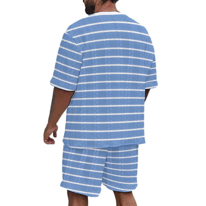 Herren Freizeitanzug Set Nautisch Marineblau Mit Anker Muster
