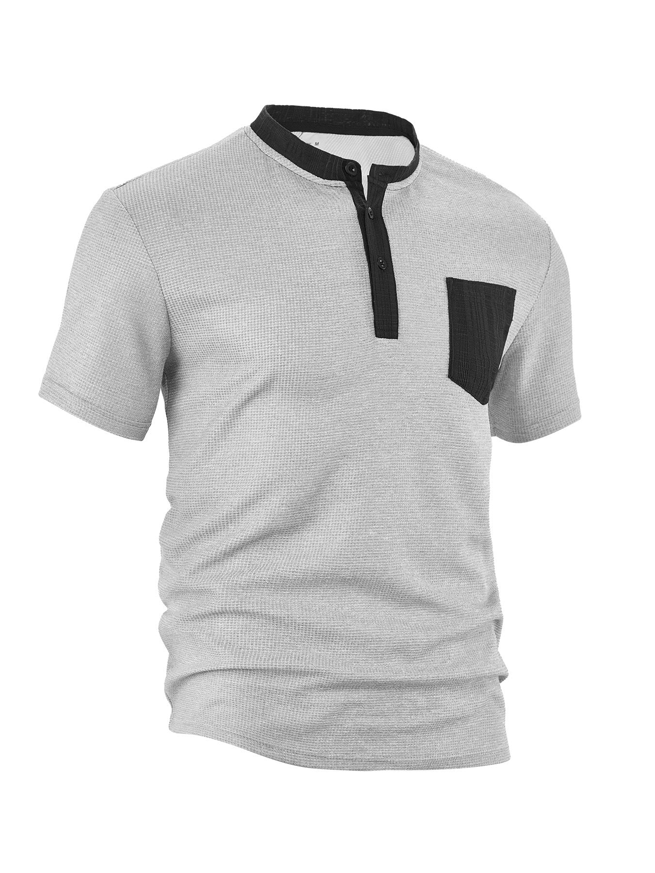 Herren Kurzarm-Shirt Modern mit Brusttasche und Textur