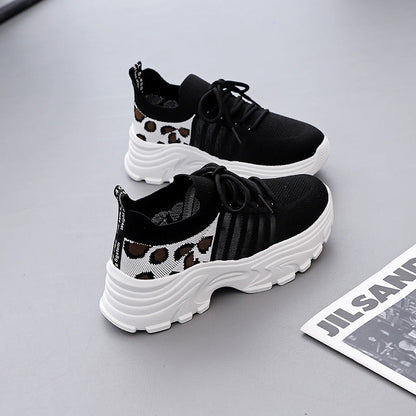Damen Sneaker Sportlich Leopardenmuster Komfortabel