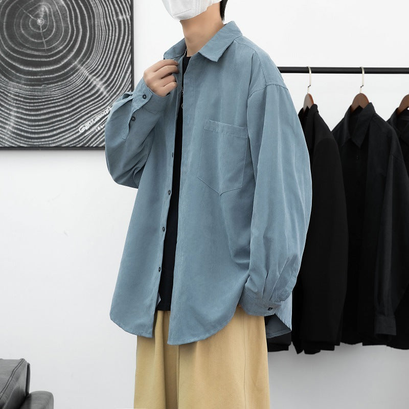 Herren Overshirt Baumwolle Lässig mit Brusttasche