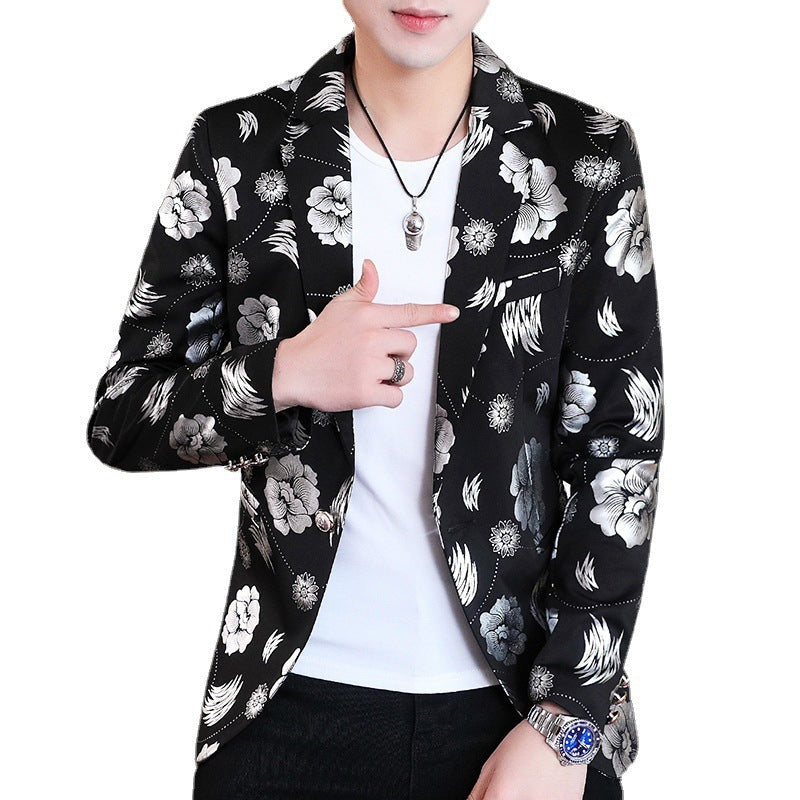 Herren Blazer Elegant Floral mit Gold Akzenten