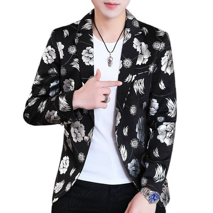 Herren Blazer Elegant Floral mit Gold Akzenten