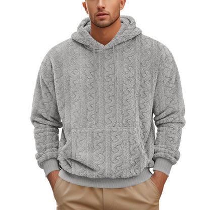 Herren Kapuzenpulli Strickt mit Weichem Fleece - BerlinGlamour