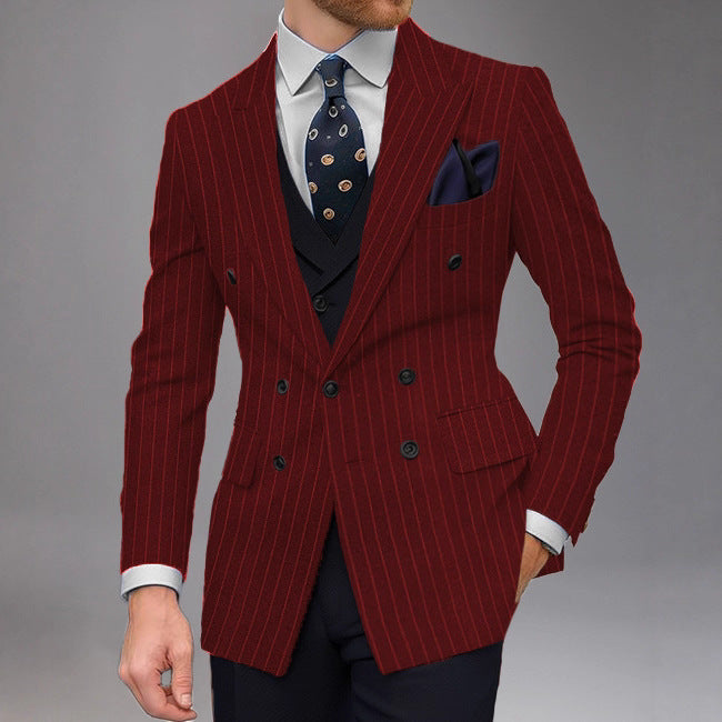 Herren Blazer Doppelt gefüttert Business Elegant Punktmuster