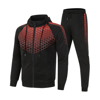 Herren Sportanzug Set Funktionelles Trainingsoutfit Wabenmuster