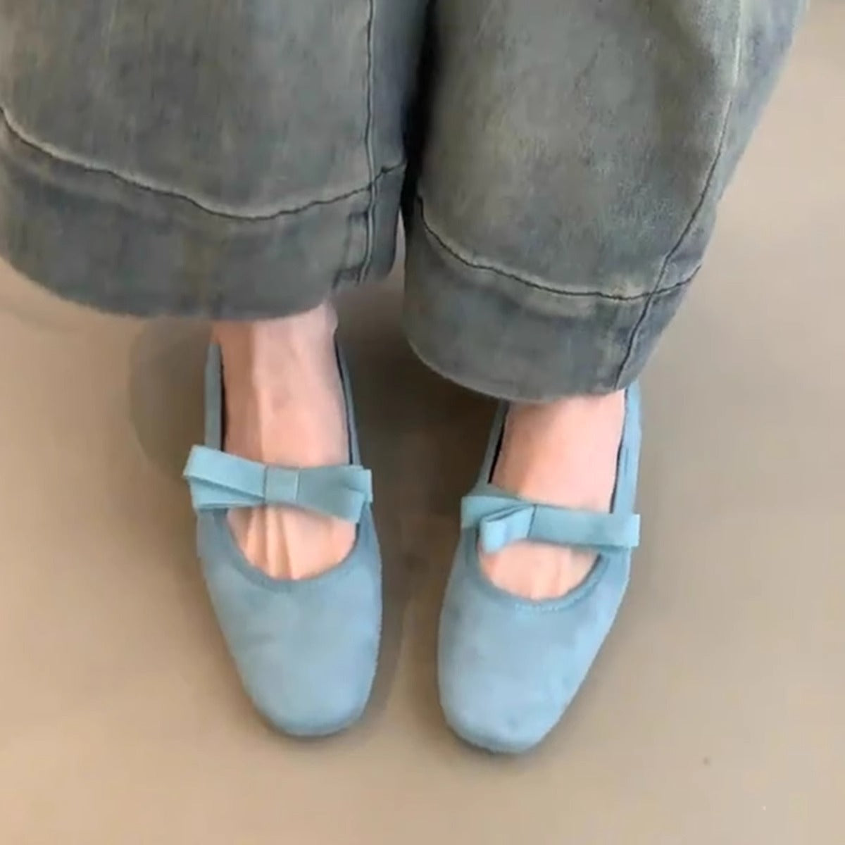 Damen Ballerinas Weich Schleifen Design Komfort Schuhe