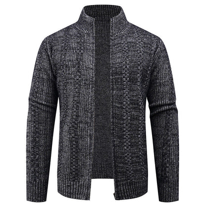 Herren Strickjacke Strukturiert Hochkragen Modisch