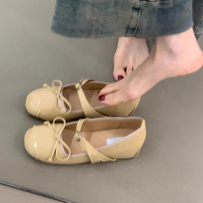Damenschuhe Ballerinas Lackleder Verspielt Elegant