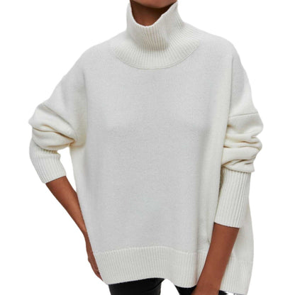 Damen Rollkragenpullover Oversized Modern Großmaschen