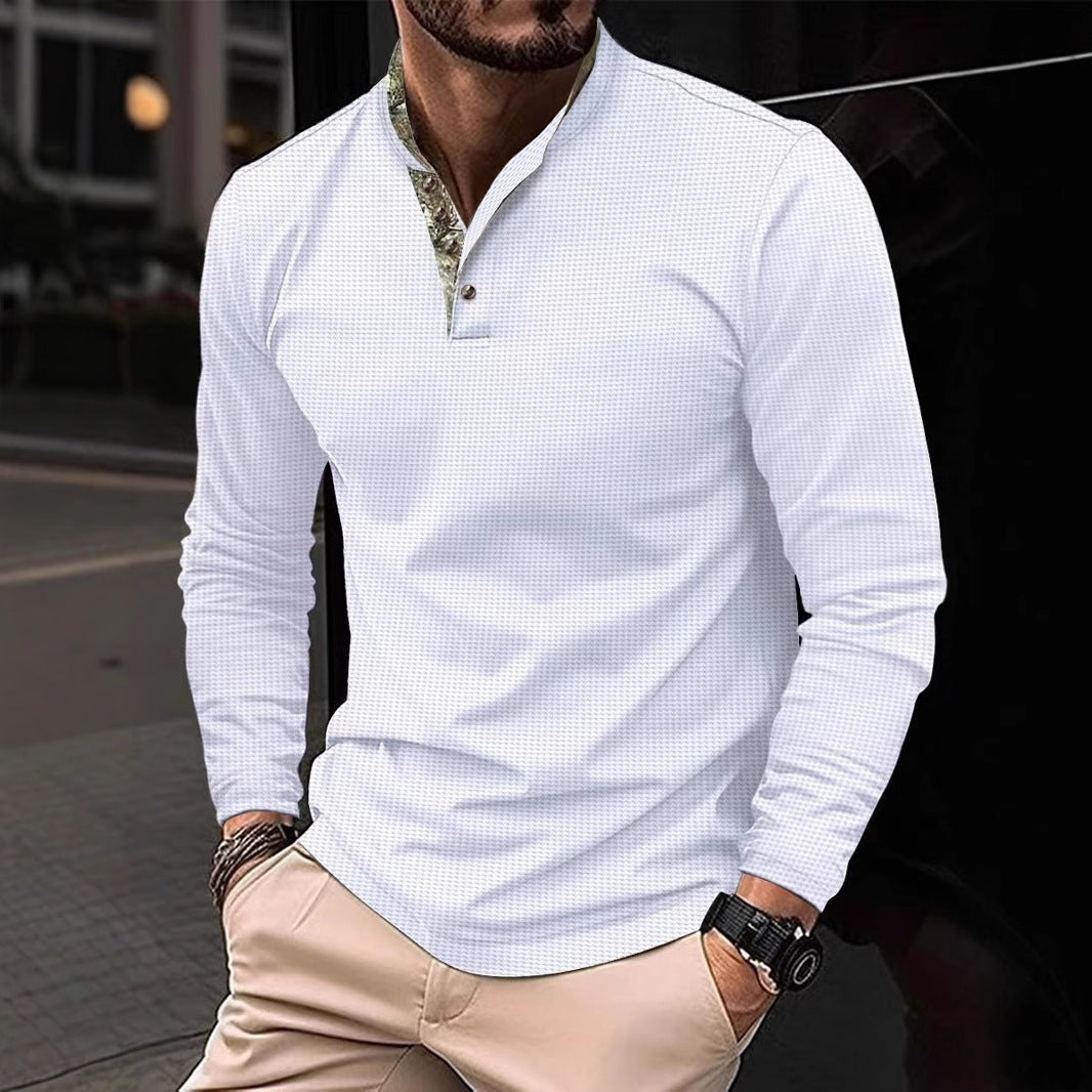 Herren Langarmshirt Modern Grafik Kragen Trendy