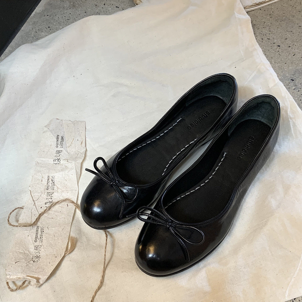 Damen Ballerinas Bequem Komfort Schleifendetails