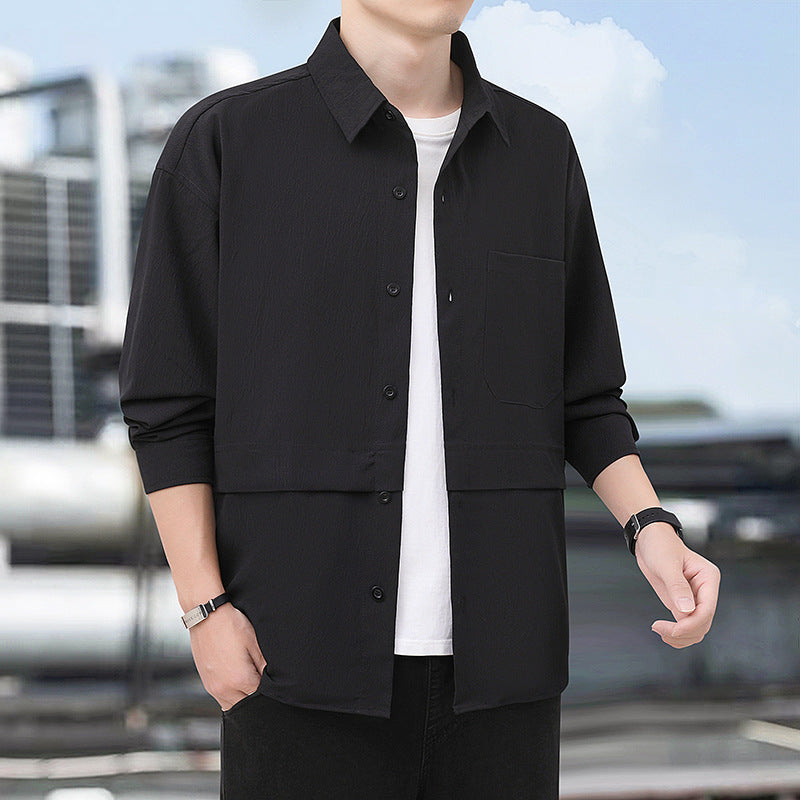 Herren Hemdjacke Lässig Outdoor mit Struktur Optik - BerlinGlamour