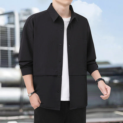 Herren Hemdjacke Lässig Outdoor mit Struktur Optik - BerlinGlamour