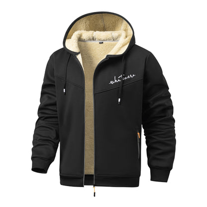 Herren Fleecejacke Kapuze Warm Gemütlich