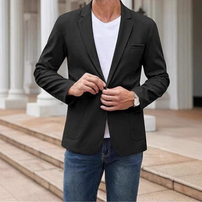 Herren Sakko Slim Fit Elegant Schwarz