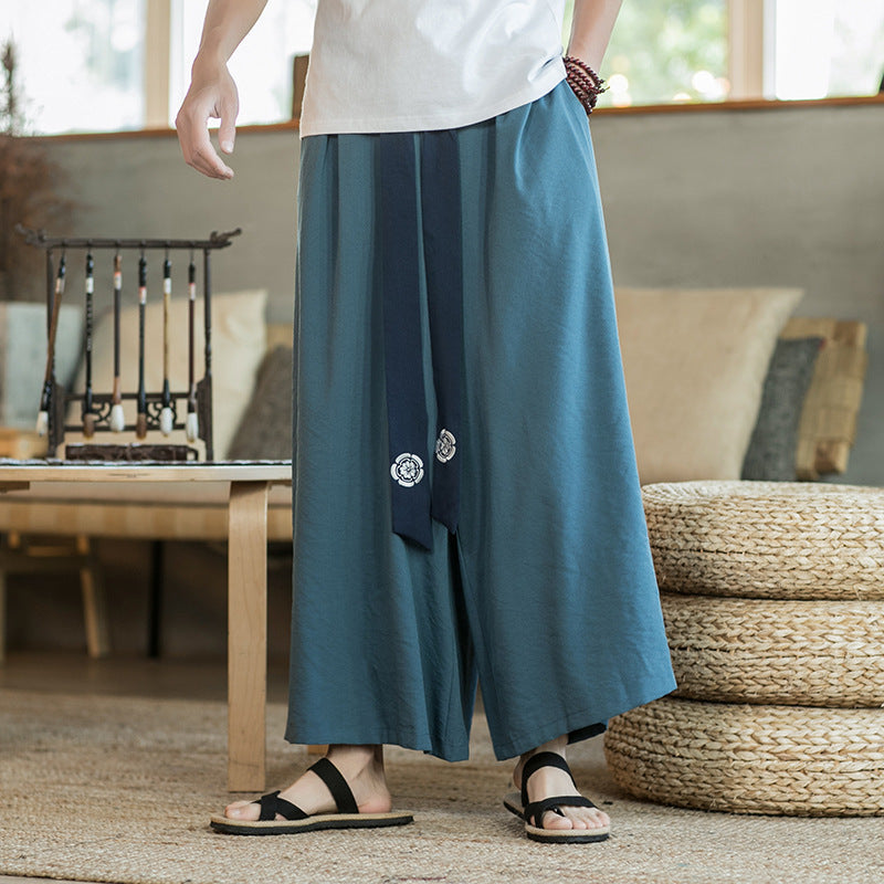 Herren Palazzo-Hose Elegante Lässig Mit Gürtel