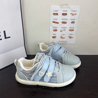 Damen Sneaker Sportlich Kariert mit Klettverschluss