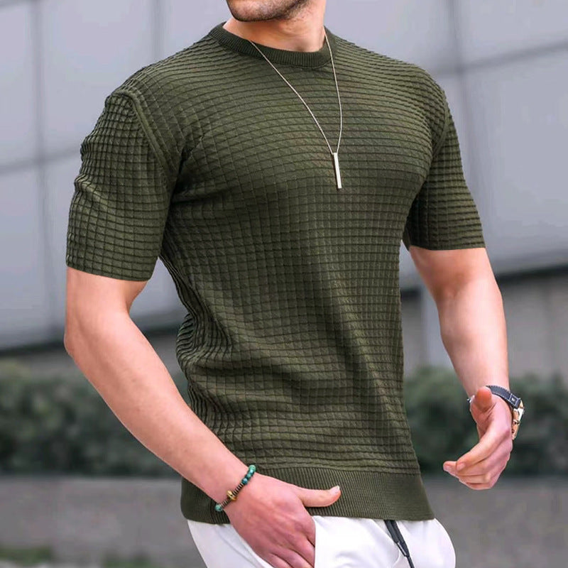 Herren Fitness-T-Shirt Atmungsaktiv Strukturiert Sportlich
