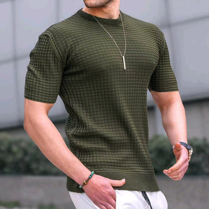 Herren Fitness-T-Shirt Atmungsaktiv Strukturiert Sportlich