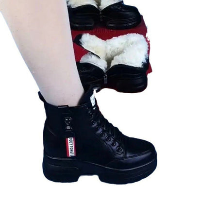Damen Stiefel High-Top Bequem Modisch Schwarz
