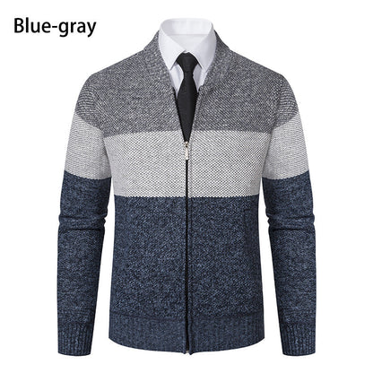 Herren Strickjacke Modern mit Reißverschluss Grau