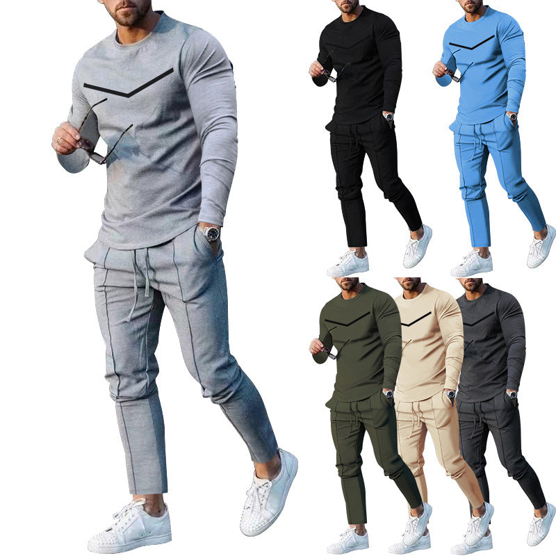 Herren Sportset Langarmshirt Atmungsaktiv Jogginghose Bequem - BerlinGlamour