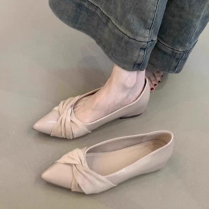 Elegante Damen Ballerinas Spitze Schleife Modern