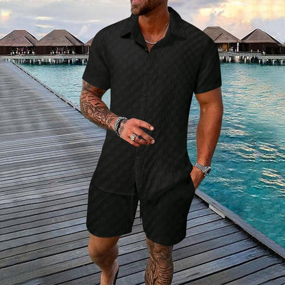 Herren-Hemd Lässig mit Shorts Set Sommer Berlin