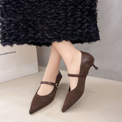 Damen Pumps mit Schnalle Elegant Hochzeitsschuhe