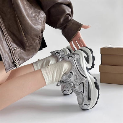 Damen Sneaker Sportlich Chunky Laufschuhe mit Dämpfung