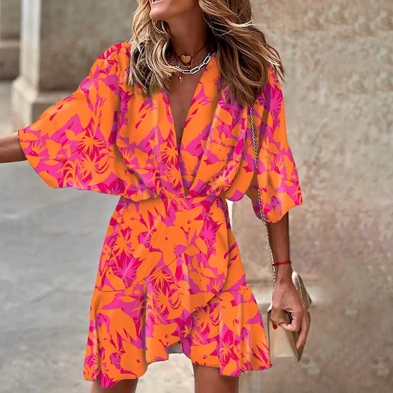 Elegantes Abendkleid mit Fledermausärmeln