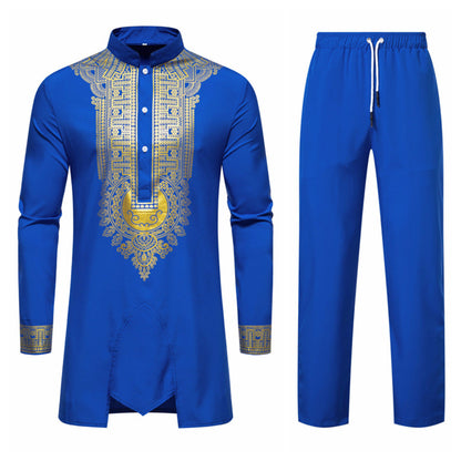 Herren elegante Tunika mit kunstvoller Stickerei und passender Hose BerlinGlamour