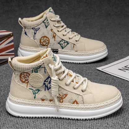 Damen Sneaker Hoch Gestickt Flexibel Mode Schuhe