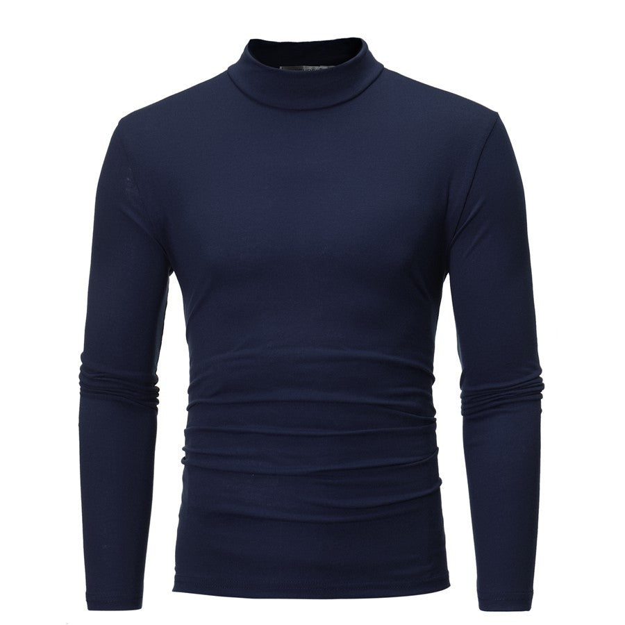 Herren T-Shirt Langarm Modern mit Stehkragen Slim Fit