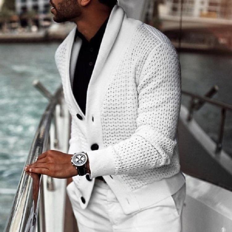 Herren Strickblazer Modern mit Struktur Optik - BerlinGlamour