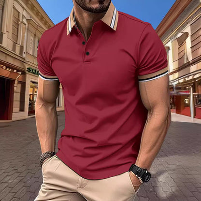 Herren Poloshirt Kurzarm Modern Kontrastfarben - BerlinGlamour