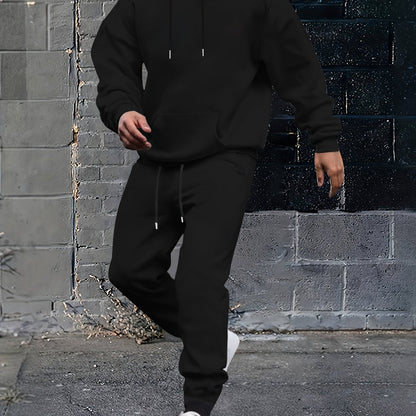 Herren Sportanzug Kapuzenjacke mit Taschen und verstellbarem Bund
