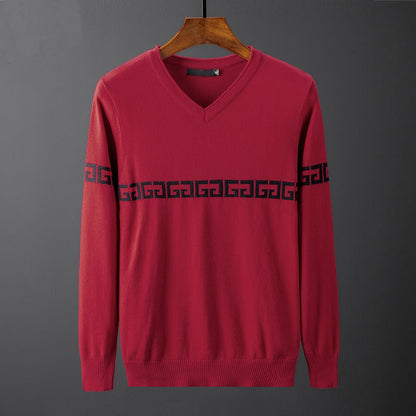 Herren Pullover V-Ausschnitt Modernes Grafikmuster