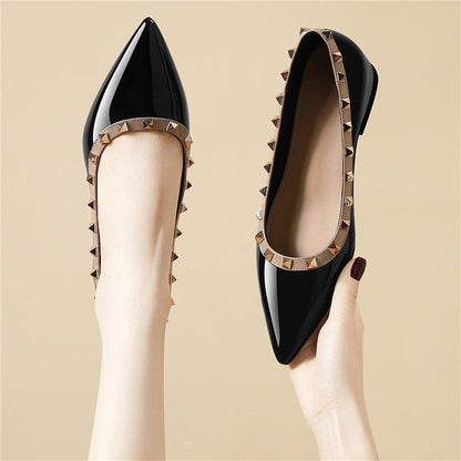 Damen Ballerinas Spitze Elegant Nieten Schuhe