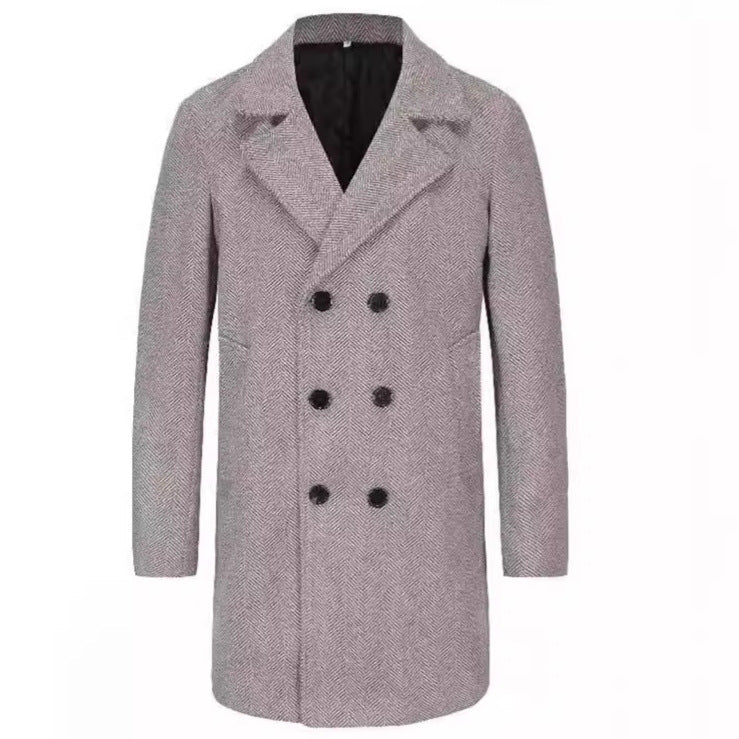 Eleganter Herren Trenchcoat Wollmantel Schwarz Berlin