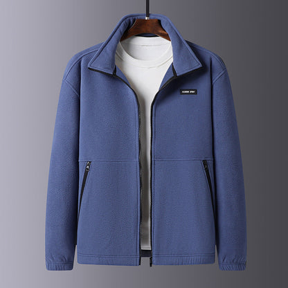 Herren Fleecejacke Warm mit Kragen und Taschen - BerlinGlamour