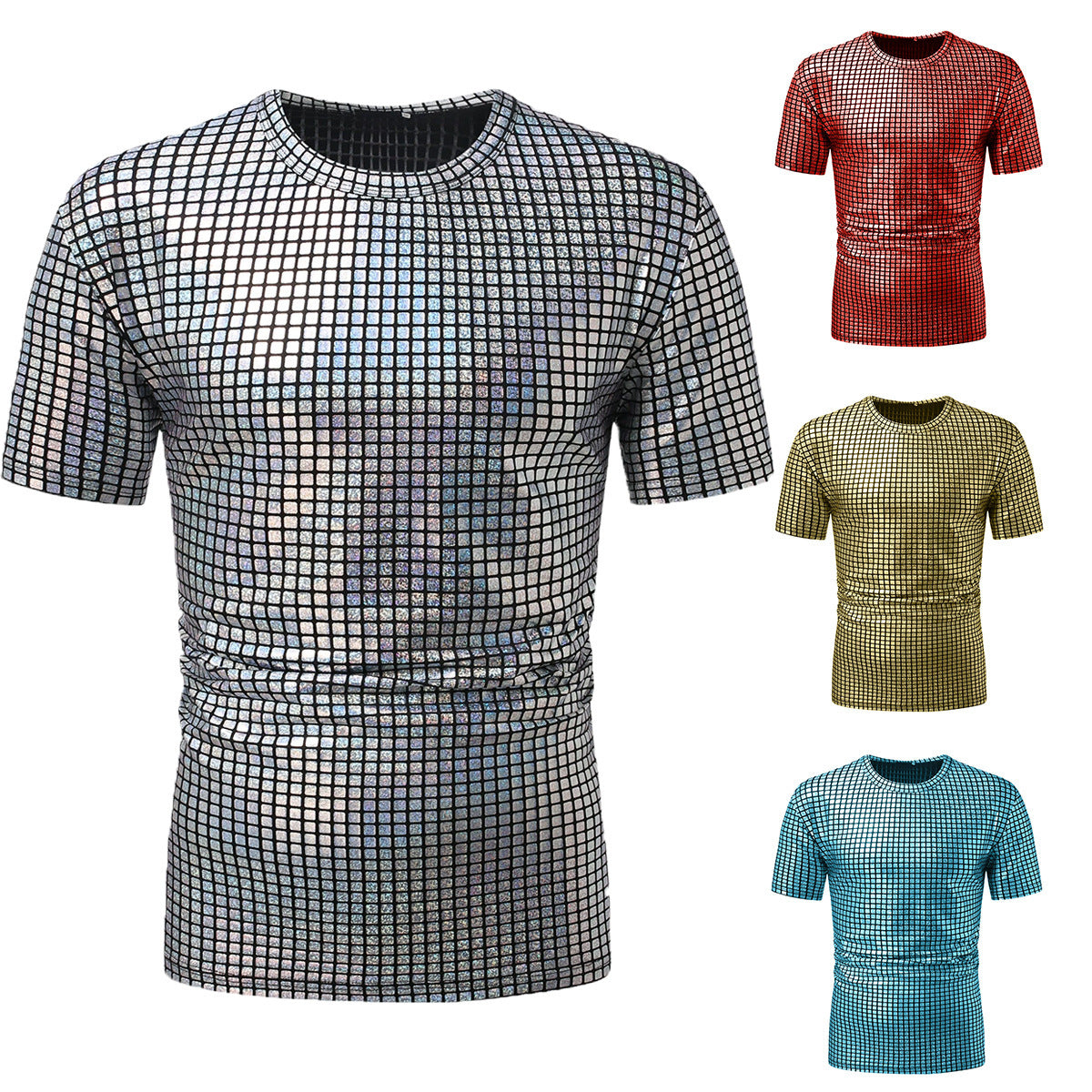 Modisches Herren T-Shirt Kurzarm mit schimmerndem Design - BerlinGlamour
