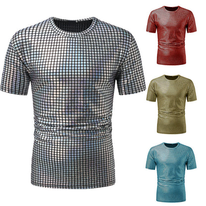 Modisches Herren T-Shirt Kurzarm mit schimmerndem Design - BerlinGlamour