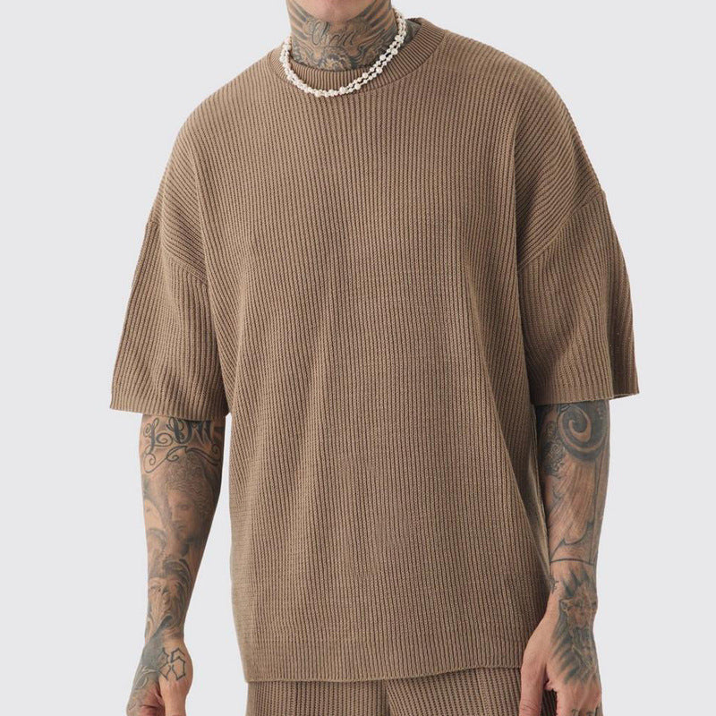 Herren T-Shirt Kurzarm Rippstrick Design Modern Berlin - BerlinGlamour