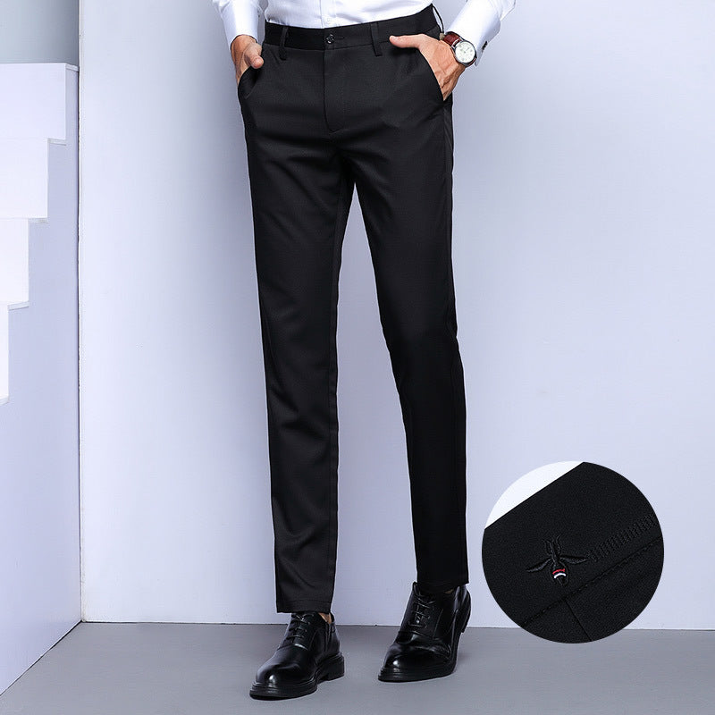 Herren Anzughose Slim Fit mit Taschen Elegant Schwarz