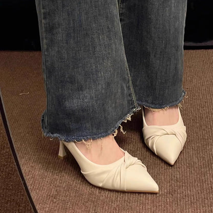 Damen Pumps Mit Knoten Dekor Hochhackig Elegante Schuhe