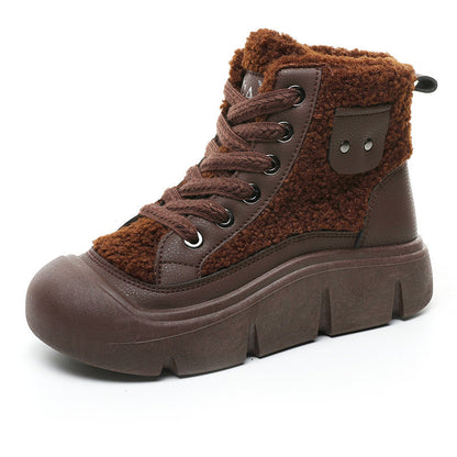 Damen Sneaker High-Top Modisch Kuschelig Weich