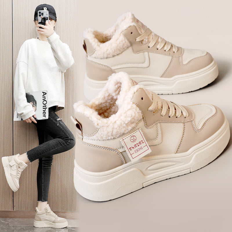 Damen Sneaker High Top Modisch Sportlich Mit Weichem Innenfutter