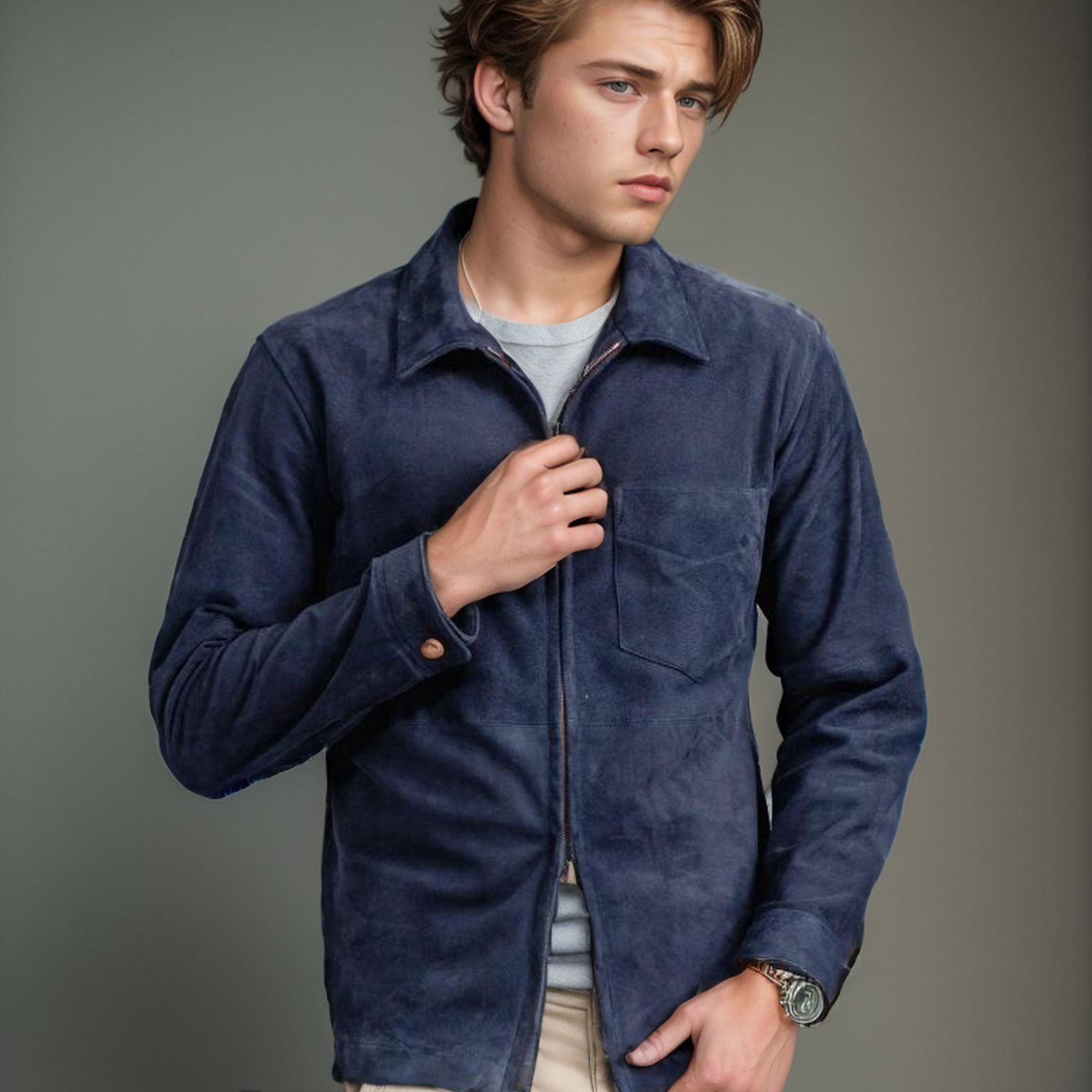 Herren Softshelljacke Modern mit Kragen Winddicht