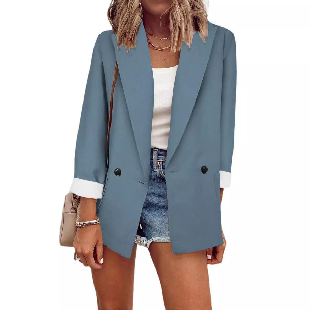 Damen Blazer Oversized Elegant Schlicht Modern
